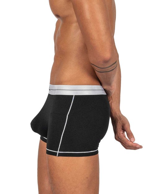 Tencel Mid Waist Boxer Brief - White Mix Velvet Black [4381]