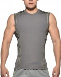 Momentum Construction Gymwear Semi Fit Sleeveless Training Tee-Grey [3469]