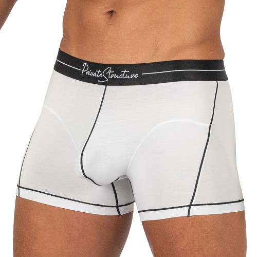Tencel Mid Waist Boxer Brief - Black Mix Cotton White [4381]