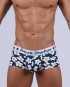 Classic Motif Mid Waist Trunk - Nostalgic Floral Navy [4505]