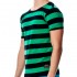 Line Style Fitted Crew Neck Tee - Green [1830]