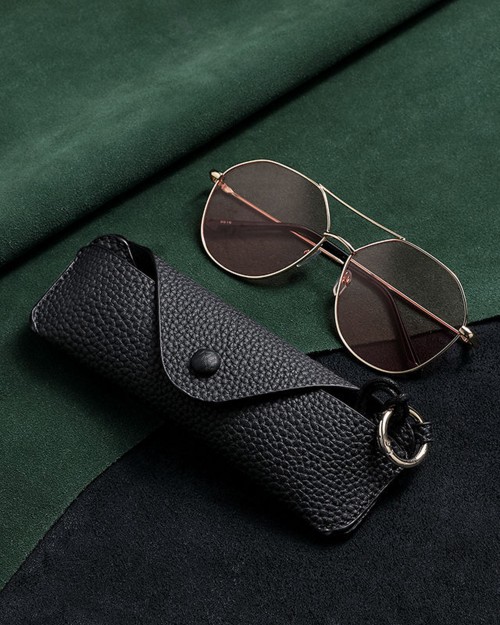 PU leather Sunglasses Case - Black [4601]