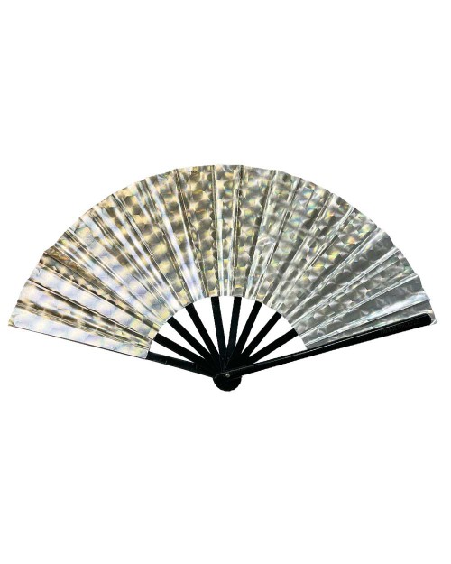 Metalic Party Fan - Laser Silver [4589]