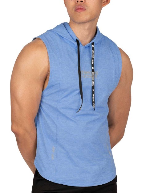 Hoody Muscle Vest - Aqua Blue [4607]