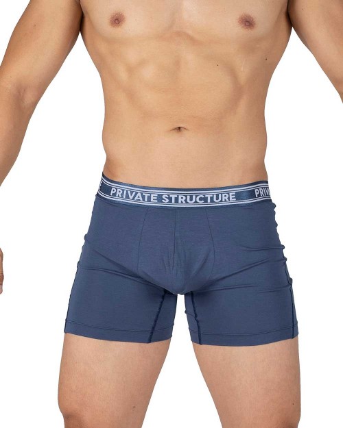 Viscose From Bamboo Mid Waist Boxer Brief - Citadel Blue - [4380]