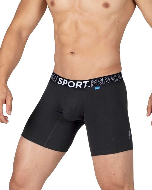 PS Sport Anti-Bac Textile Mid Waist Boxer Brief - Black Blue [4340a1]