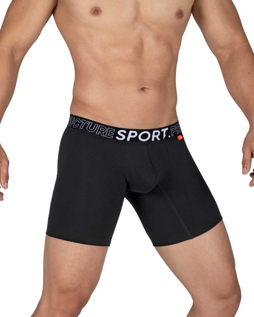 PS Sport Anti-Bac Textile Mid Waist Boxer Brief - Black Orange [4340a1]