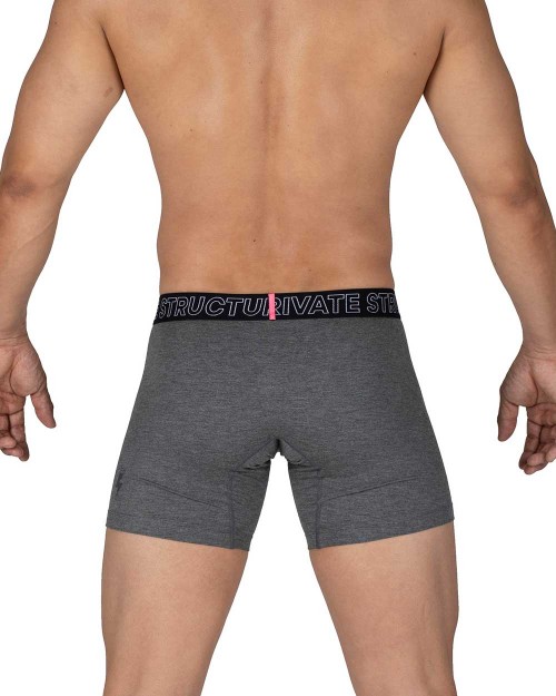 PS Sport Anti-Bac Textile Mid Waist Boxer Brief - Dark Melange Magenta [4340a1]