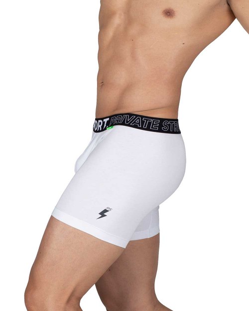 PS Sport Anti-Bac Textile Mid Waist Boxer Brief - White Green [4340a1]