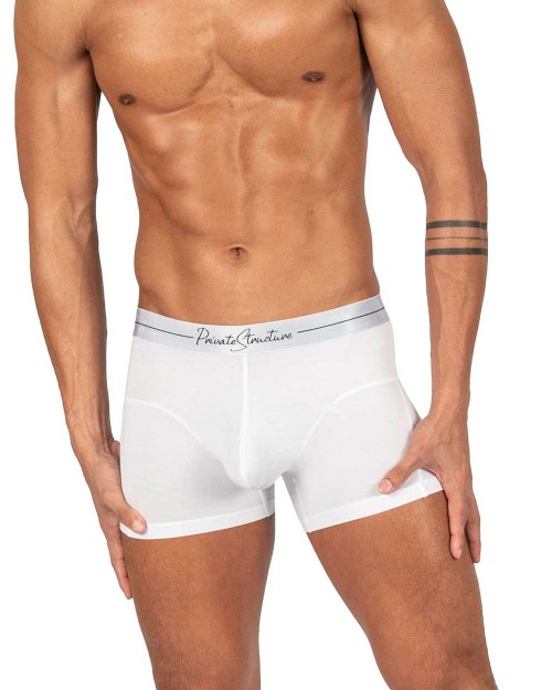 Tencel Mid Waist Boxer Brief - Cotton White [4381]