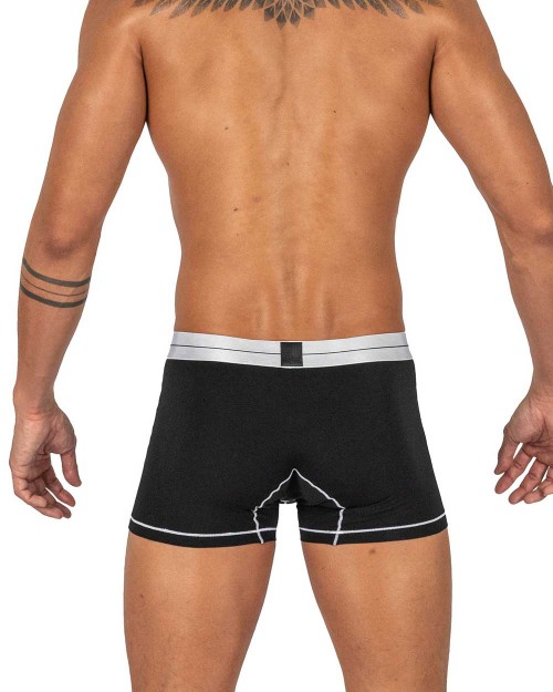 Tencel Mid Waist Boxer Brief - White Mix Velvet Black [4381]