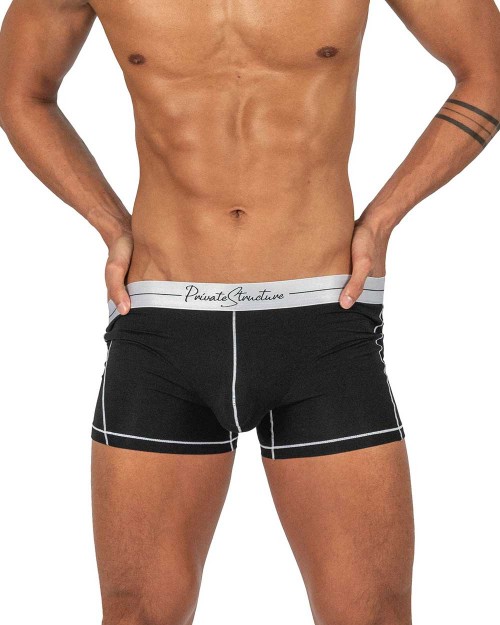 Tencel Mid Waist Boxer Brief - White Mix Velvet Black [4381]