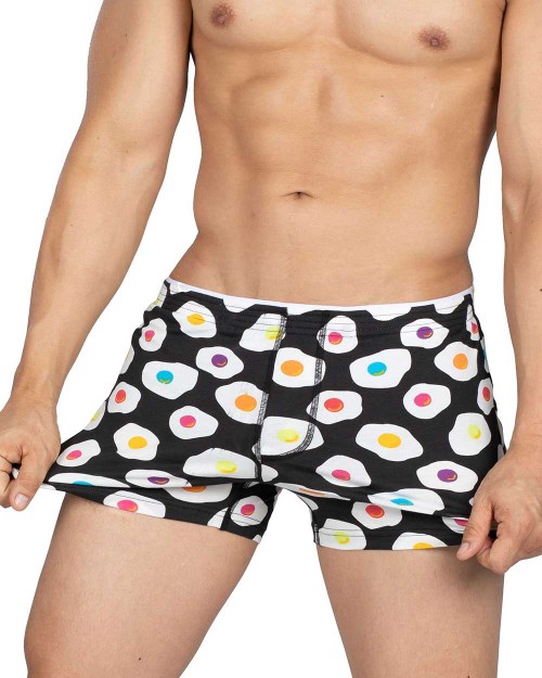 Evo.Boxer Lounge Shorts With Inner Bulge - JellyEgg Black [4366]