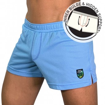 Lounge Shorts With Inner Bulge - Blue [4016]