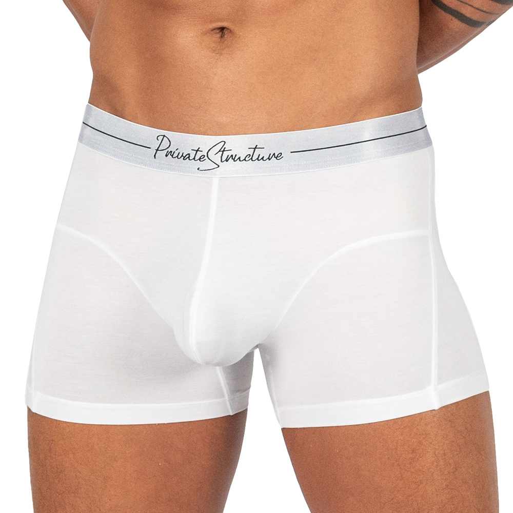 Tencel Mid Waist Boxer Brief - Cotton White [4381]